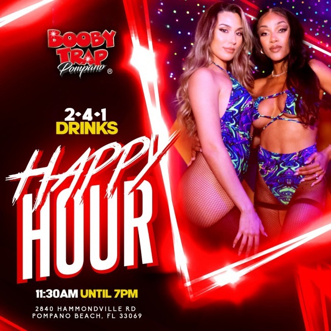 Happy Hour 11:30 to 7pm Booby Trap Pompano Beach